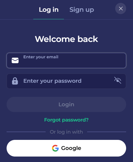Bruno Casino login scherm voor Nederlandse spelers met e-mailveld, wachtwoord en wachtwoord reset link